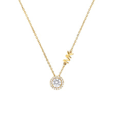 Load image into Gallery viewer, Michael Kors 14ct Yellow Gold Plated Sterling Silver Premium Round CZ Pendant with Chain