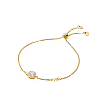 Load image into Gallery viewer, Michael Kors 14ct Yellow Gold Plated Sterling Silver Premium Halo Slider Bracelet