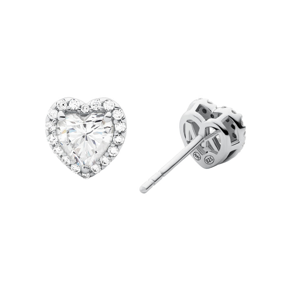 Michael Kors Sterling Silver Premium Heart Stud Earring