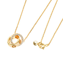 Load image into Gallery viewer, Michael Kors 14ct Yellow Gold Plated Sterling Silver Premium Interlocking Circle Pendant with Chain