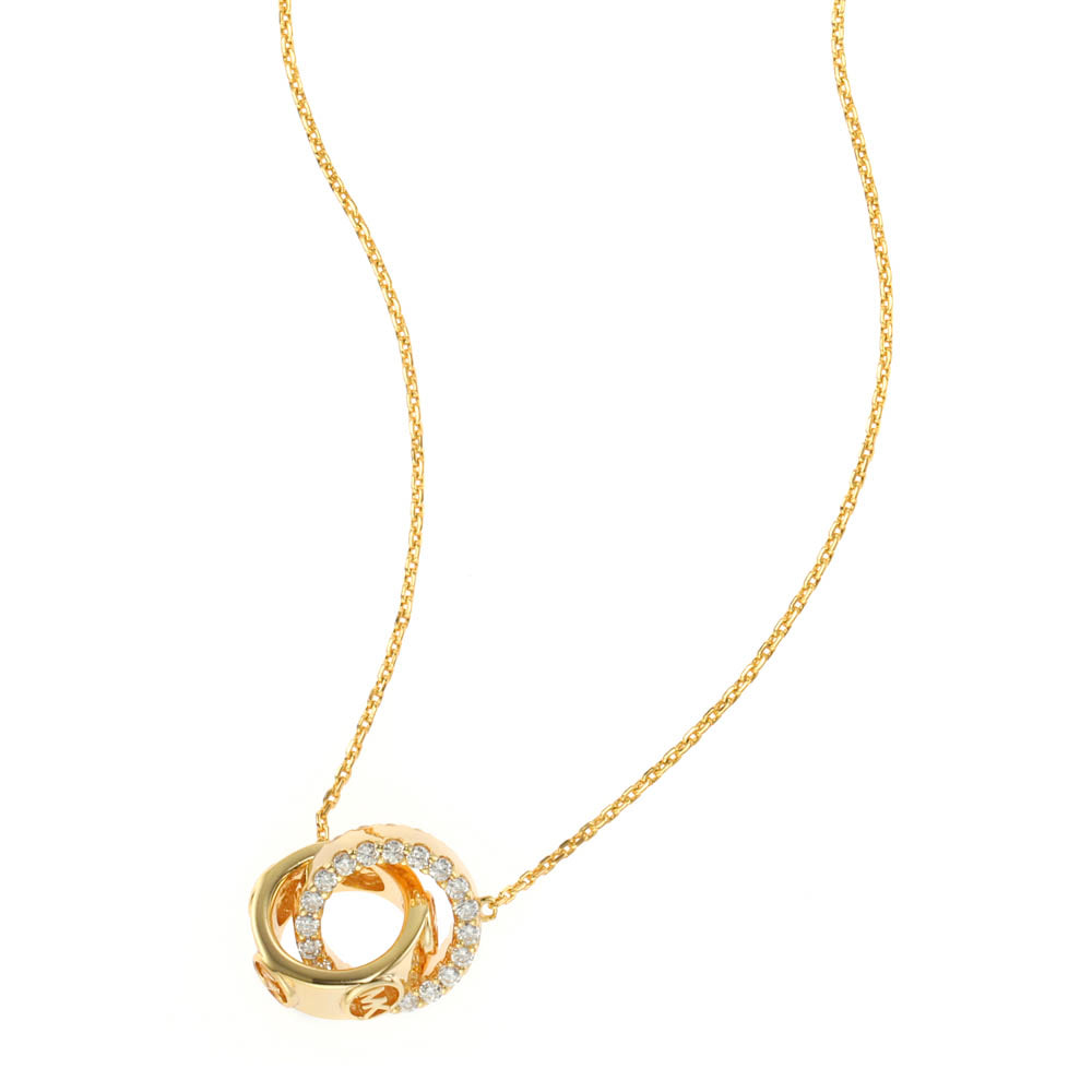 Michael Kors 14ct Yellow Gold Plated Sterling Silver Premium Interlocking Circle Pendant with Chain