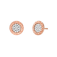 Load image into Gallery viewer, Michael Kors 14ct Rose Gold Plated Sterling Silver Premium Monogram Stud Earring