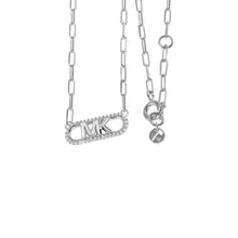 Load image into Gallery viewer, Michael Kors Sterling Silver Premium Pave Empire Link Pendant With Chain