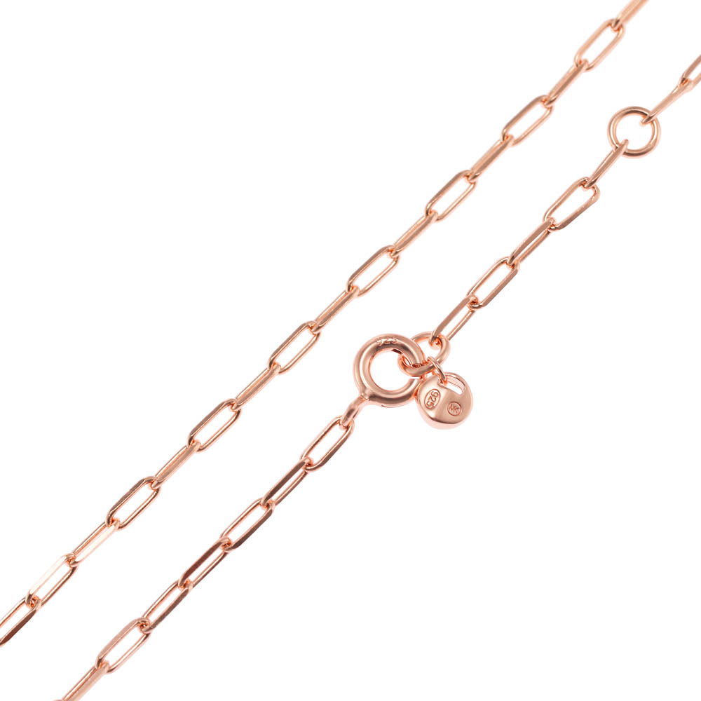 Michael Kors Rose Gold Plated Sterling Silver Premium Pave Empire Link Pendant with Chain