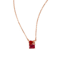 Load image into Gallery viewer, Michael Kors 14ct Rose Gold Plated Stainless Steel Premium Mixed Stone Pendant with Chain