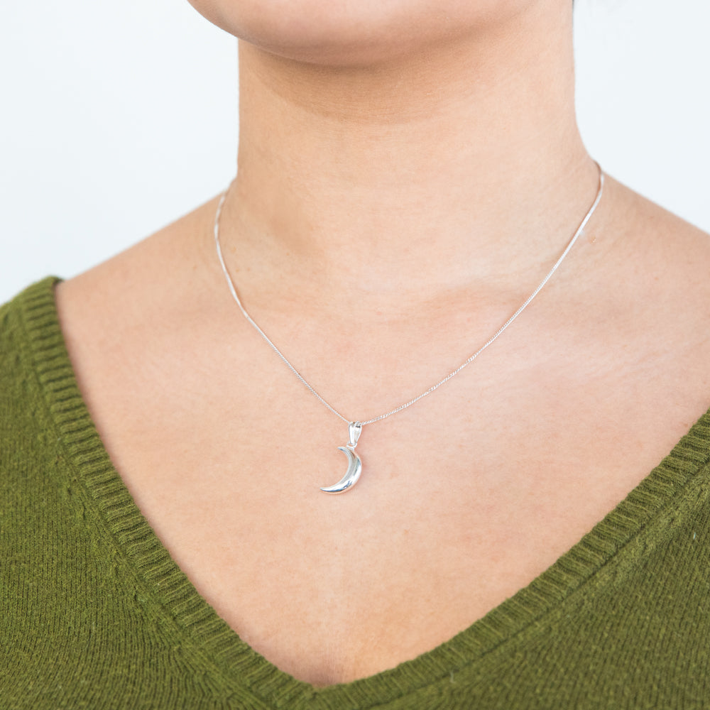 Sterling Silver Crescent Moon Pendant